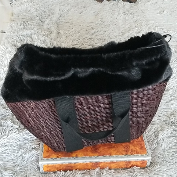 ZARA Mixed Media Straw Bag - Picture 8 of 9